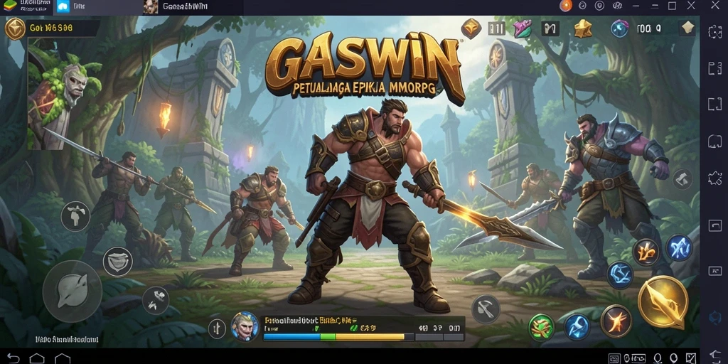 Screenshot gameplay GASWIN menampilkan aksi seru dalam pertarungan MMORPG.