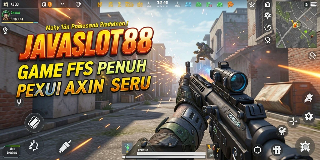 Tampilan mendebarkan dari gameplay JAVASLOT88 dengan aksi FPS mengesankan.