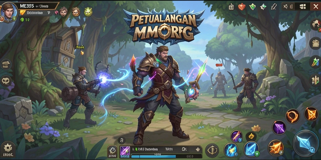 Tampilan gameplay seru dalam ME355 yang menunjukkan petualangan MMORPG.
