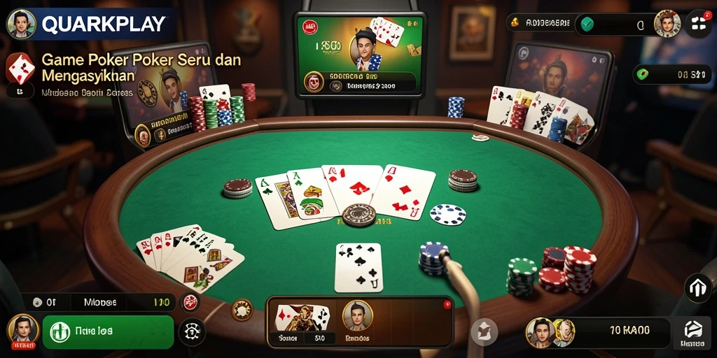 Screenshot gameplay QUARKPLAY menampilkan aksi seru poker online.