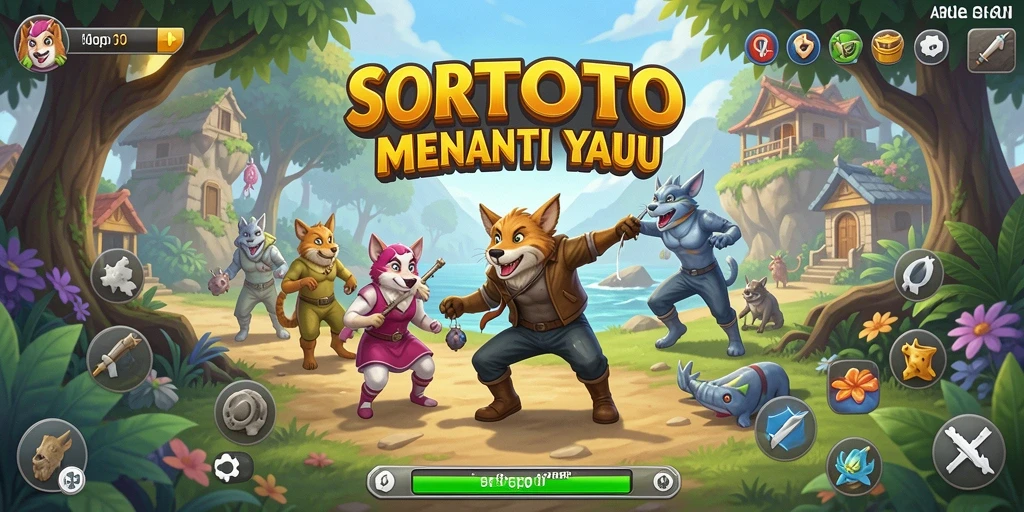 Tangkapan layar dari gameplay petualangan dalam SORTOTO, menunjukkan keindahan dunia yang dilihat.