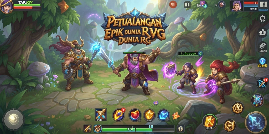 Gameplay seru di dunia fantasi TAPJOY yang memikat.