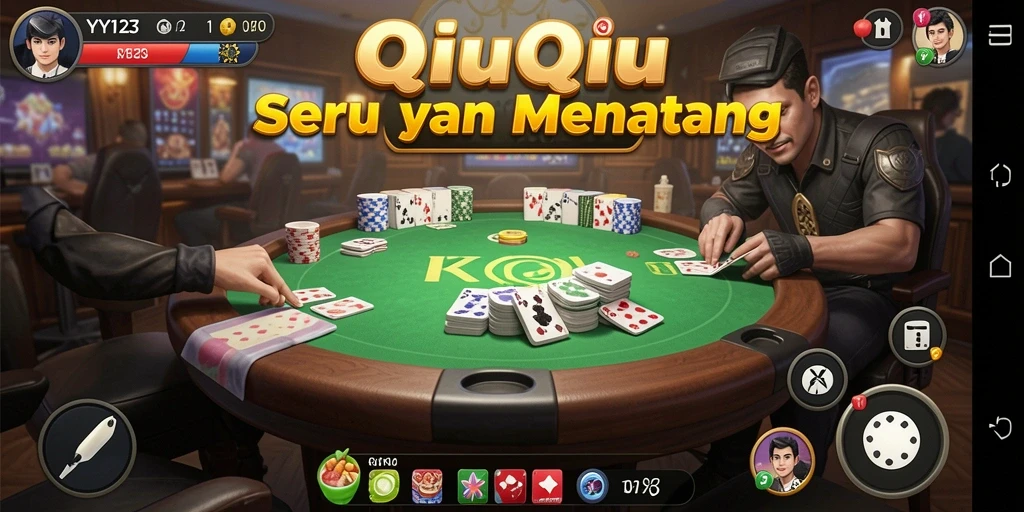 Tampilan gameplay QiuQiu yang dinamis dan menarik.